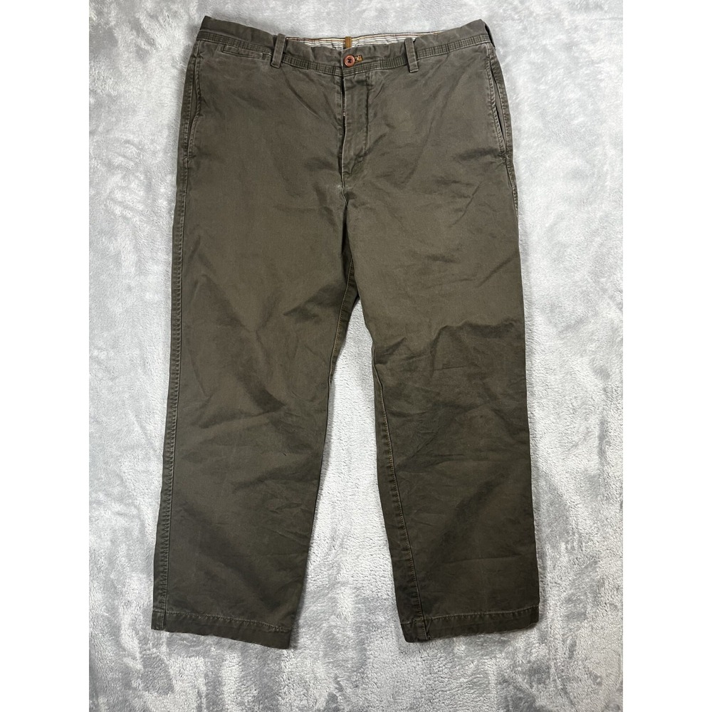Timberland Mens 38x30 Classic Fit Cotton Work Pants Green Chino Outdoors U63